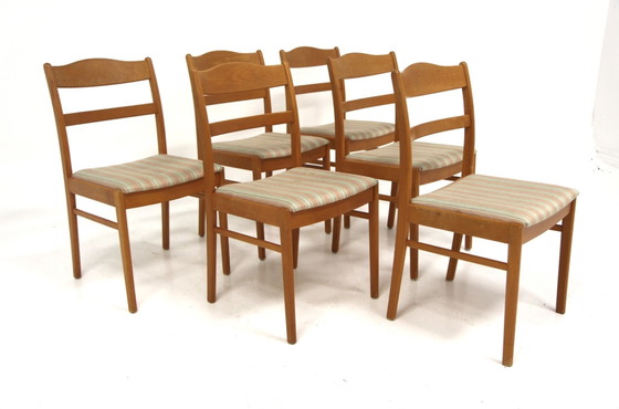 Scandinavian Beech Wood Dining Chairs, Sweden, 1950s, Set of 6 (photo 2 of 6)