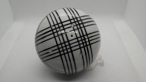 Vintage black and white ceramic carpet balls set of three