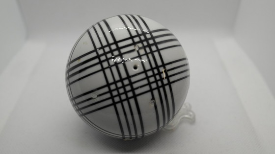 Image 1 of Vintage black and white ceramic carpet balls set of three