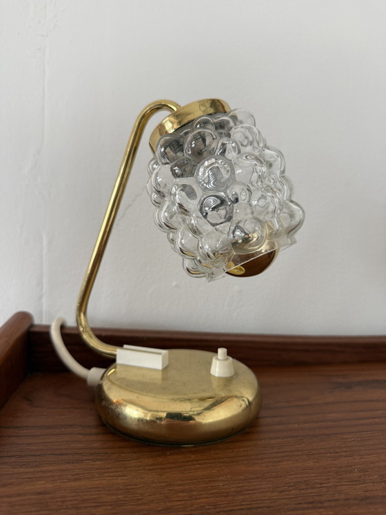 Image 1 of Lampada da tavolo vintage in vetro a bolle degli anni '70