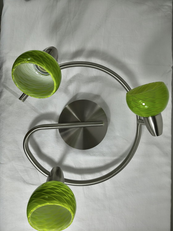 Image 1 of Vintage massive ceiling lamp with 3 spotlights + 1 separate spotlight