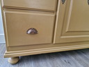 Cabinet (solid wood) matte ochre yellow with doors and drawers