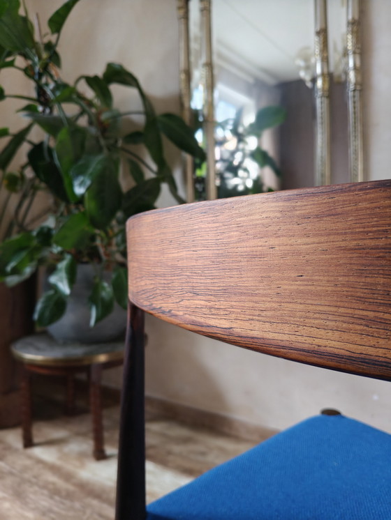 Image 1 of Vintage rosewood dining chairs blue