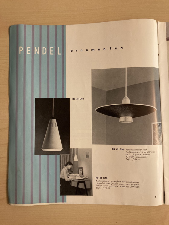 Image 1 of 2x lampade a sospensione Philips vintage (design Louis Kalff) 1957