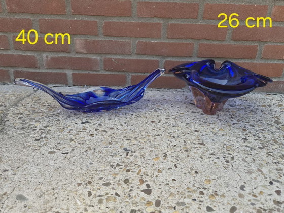 Image 1 of Juego de cristalería azul soplada a mano