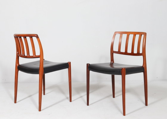 Image 1 of 10 eetkamerstoelen van Niels Otto Møller voor Jl Møllers, model: 83, Denemarken, jaren 1960,