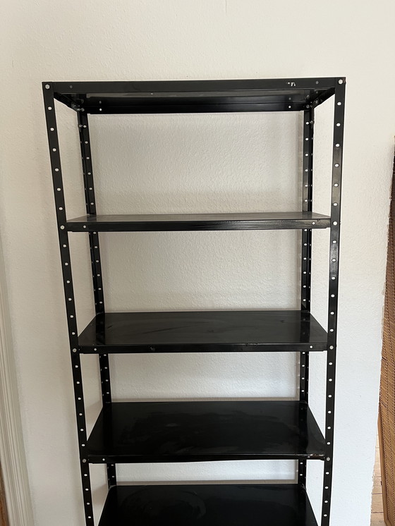 Image 1 of Antiek zwart metalen rek