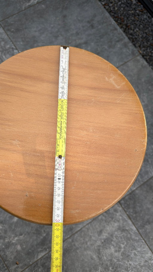 Sgabello Industriale Vintage Regolabile – Legno & Cromo – krukjes, Metal, Wood (photo 2 of 5)
