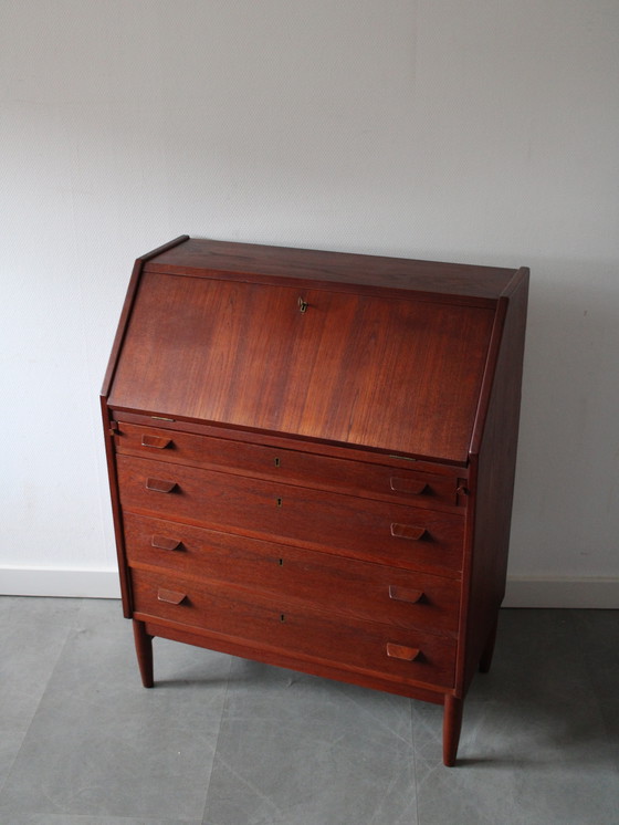 Vintage Deense secretaire in teak – Bureau, Wood (photo 8 of 13)