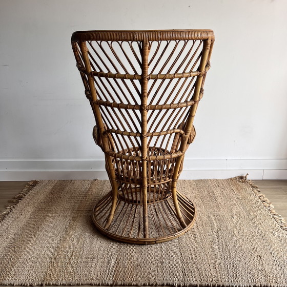 Gio Ponti Wingback Peacock Fauteuil – bonacina, Rattan (photo 4 of 6)