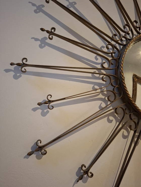 Image 1 of Seltener Chaty Vallauris Sonnenspiegel 77cm signiert konvexes Glas 1955