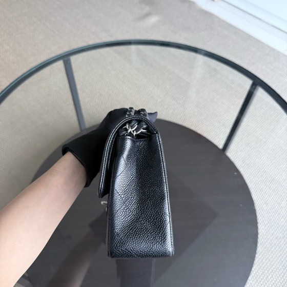 Image 1 of Chanel Classic Flap Small - Caviar 23CM Quilted Grained Calfskin Black Silver Hardware Series 12