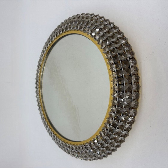 Image 1 of Specchio illuminato Palwa con ottone e cristallo , anni '70