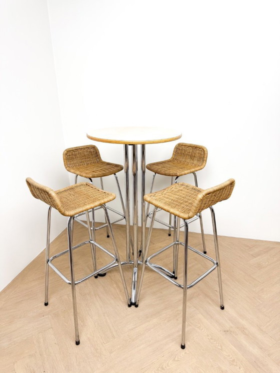 Image 1 of LET OP! Alleen Bartafel in de stijl van Rohé Noordwolde, Dirk van Sliedregt, hoge barkrukken met bartafel 