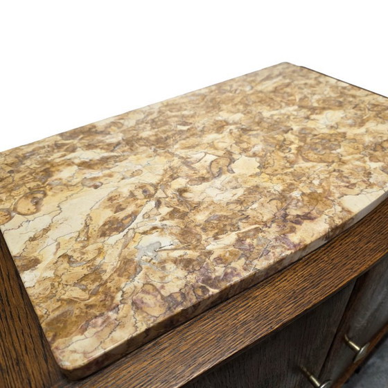 Image 1 of Art Deco bedside table with marble top