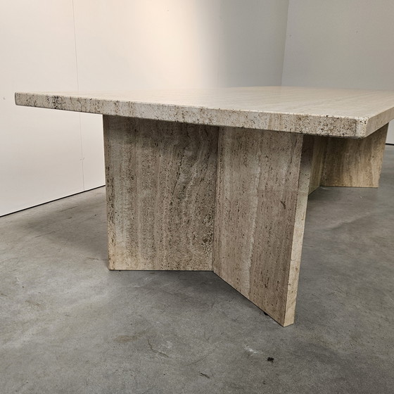 Image 1 of table basse vintage en travertin