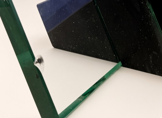 Rare Italian 1980s Post-Modern Coffee Table – Glass, Wood (photo 6 of 7)