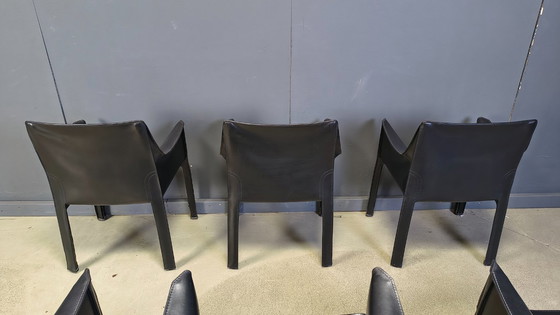 Image 1 of Set of 6 Cassina Cab 413 Chairs by Mario Bellini, 1980s