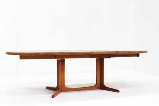 Vintage Glostrup Danish oval extendable dining table solid teak