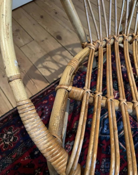 Pair of vintage rattan armchairs – 60s/70s design – Dining chairs, Wicker, Scandinavian (photo 20 of 20)
