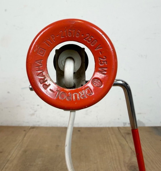 Image 1 of Lampada da tavolo rossa vintage di Josef Hurka per Drupol, anni '60