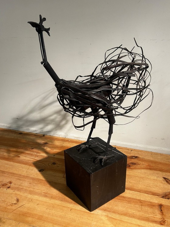 Skulptur aus Recyclingmaterial: Hahn – Bildhauerei, Metal, Stone (photo 6 of 20)