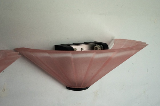 Image 1 of Ensemble de six appliques De Majo en verre de Murano rose épais. Italie, années 1980