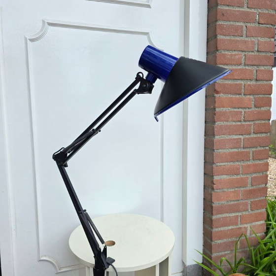 Image 1 of Lampe Architecte Ikea vintage, bleue et noire. Style Memphis, années 1980.