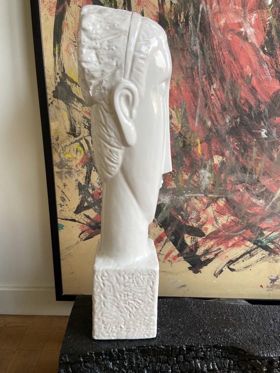 Image 1 of Buste beeld à la Modigliani, Brancusi en Afrikaanse beeldhouwkunst 