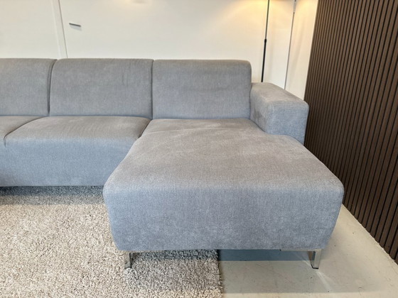 Image 1 of Canapé d'angle gris avec pouf 270x150cm