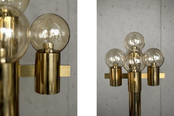 Image 1 of Vintage Mid-Century Scandinavian Modern Sculptural Gold Floor Lamp by Hans-Agne Jakobsson for Hans-Agne Jakobsson Ab, 1970s