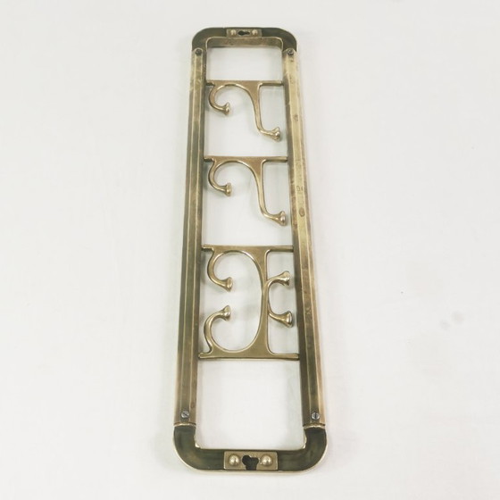 Perchero de pared Art Déco de latón, Austria, década de 1940. – Brass (photo 11 of 13)