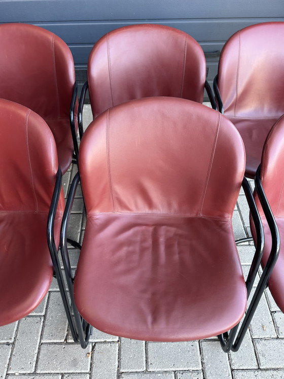 6x Gastone Rinaldi Design Sedie da pranzo – Gaston Rinaldi, Leather, Metal (photo 11 of 15)