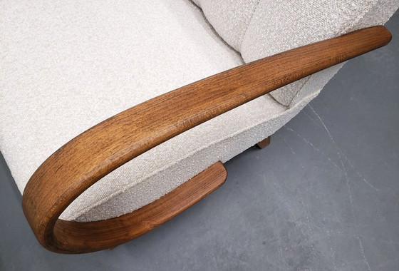 Image 1 of Set Of Two 1930 Jindrich Halabala Bentwood Armchairs In Premium Ivory Boucle
