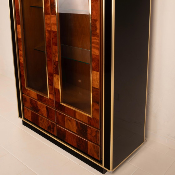 Vitrina Willy Rizzo de raíz de secuoya para Mario Sabot Hollywood Regency 1970 – Glass, Chrome (photo 11 of 27)