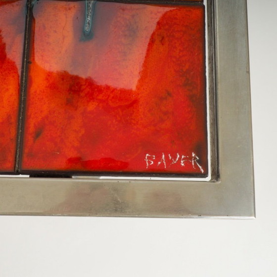 Image 1 of Couchtisch im Mid-Century-Modern-Stil mit Fliesenmuster von Bayer