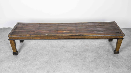 Image 1 of Banc de jardin oriental/banc de salle de bain en bambou