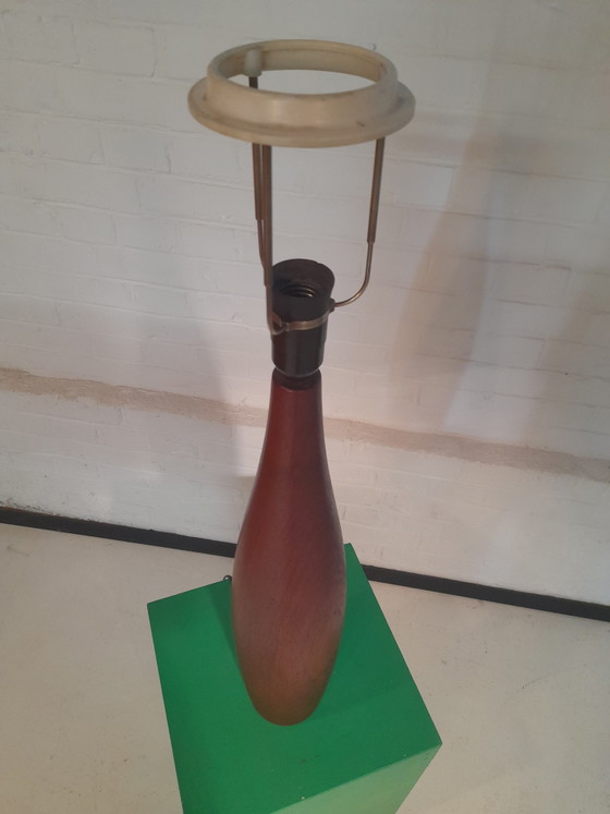 Image 1 of Large Danish modernist teak lamp, signed ESA vintage