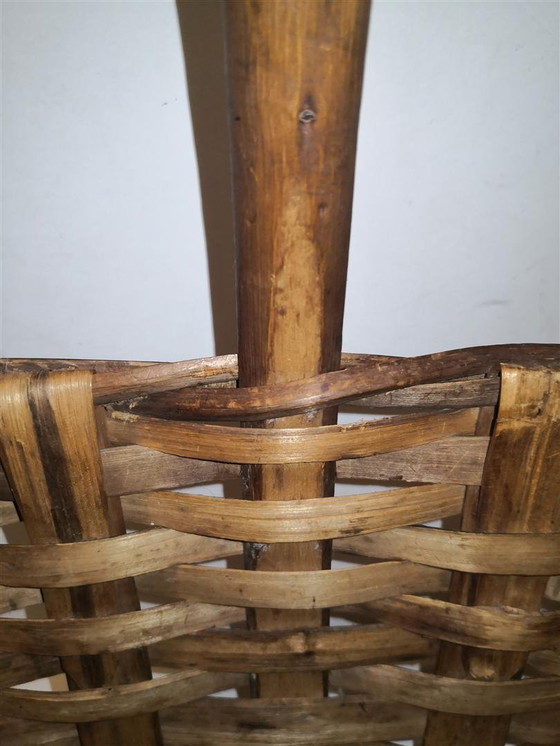 Image 1 of Zeldzame antieke retro vintage houten mand / 20e eeuw