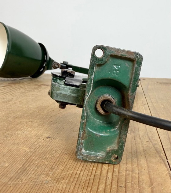 Image 1 of Industrial Green Enamel Adjustable Table Lamp, 1960s