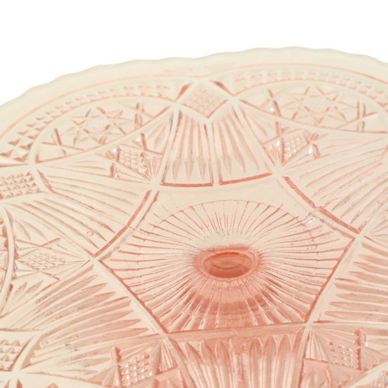 Image 1 of Art Deco Roze Taartschaal Standaard