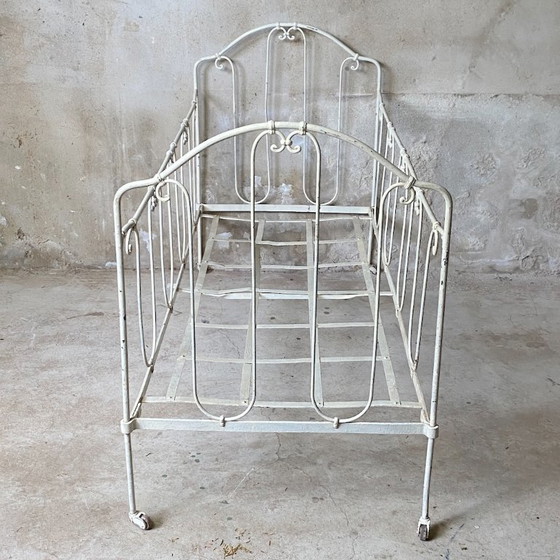 Image 1 of Lit banquette en fer forgé vintage 1950's