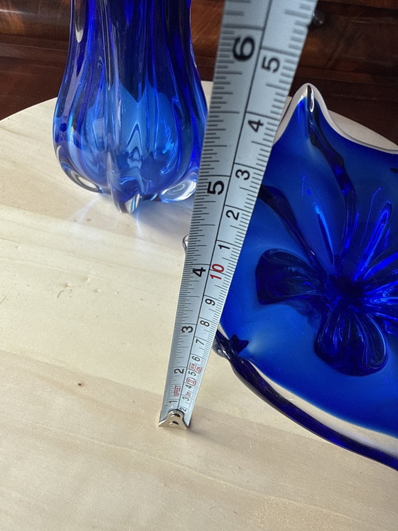 Vintage MCM Bohemian vase and small bowl – Glass (photo 9 of 10)