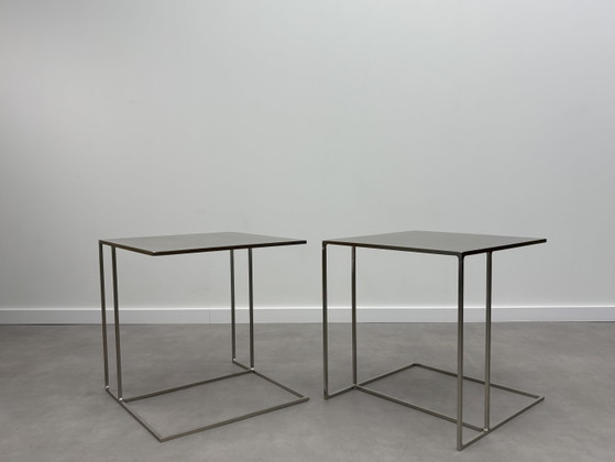 2x Tavolini Minotti Leger originali Rodolfo Dordoni anni '90 – Iron (photo 3 of 12)