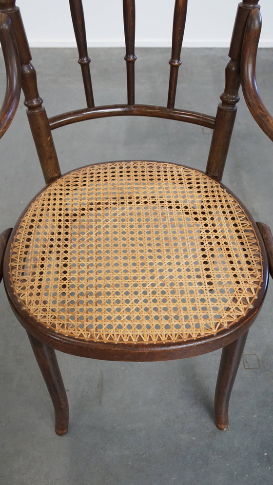 Image 1 of Originele Vintage Thonet Bistro Design Stoel Met Armleuningen