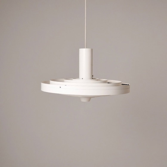 Image 1 of Fog & Mørup Fibonacci hanging lamp - Sophus Frandsen - Danish design 1960s - vintage white metal ceiling lamp