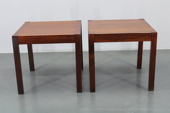 Image 1 of 1960s Set of Two Square Side/Coffee Wooden Tables, Denmark