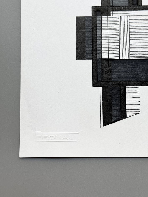 Image 1 of Eugène Eechaut (1928-2019) Architectural Abstraction, Ink, 1988