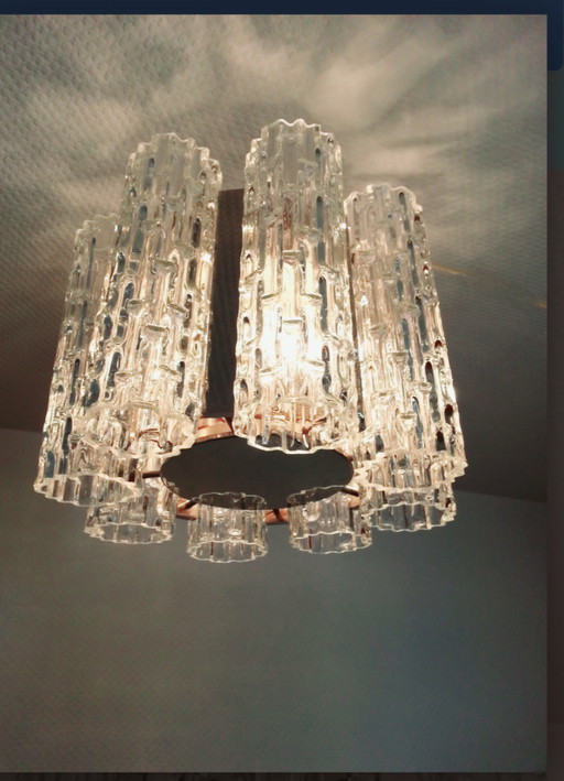 Doria Leuchten vintage glass ceiling lamp