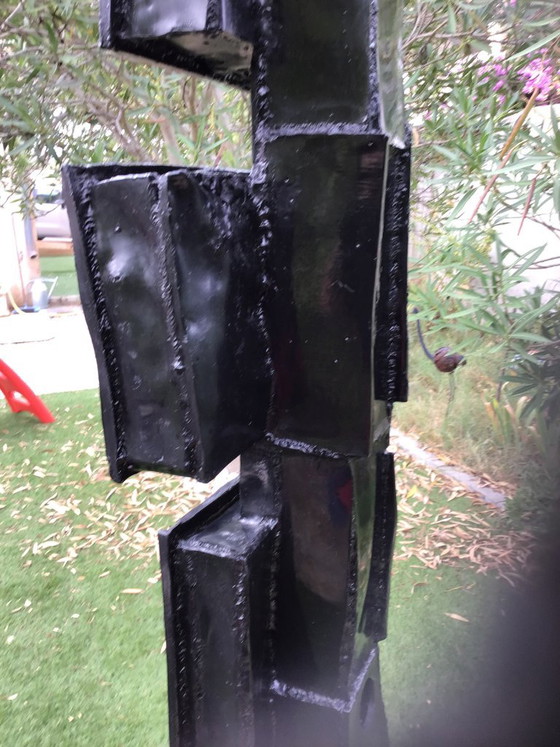 Sculpture moderniste cubiste vintage de l'artiste Michel Froment – Plastic, Metal (photo 6 of 10)